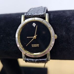 Black Diamond Quartz Formal Wrist Watch Japan 30mm